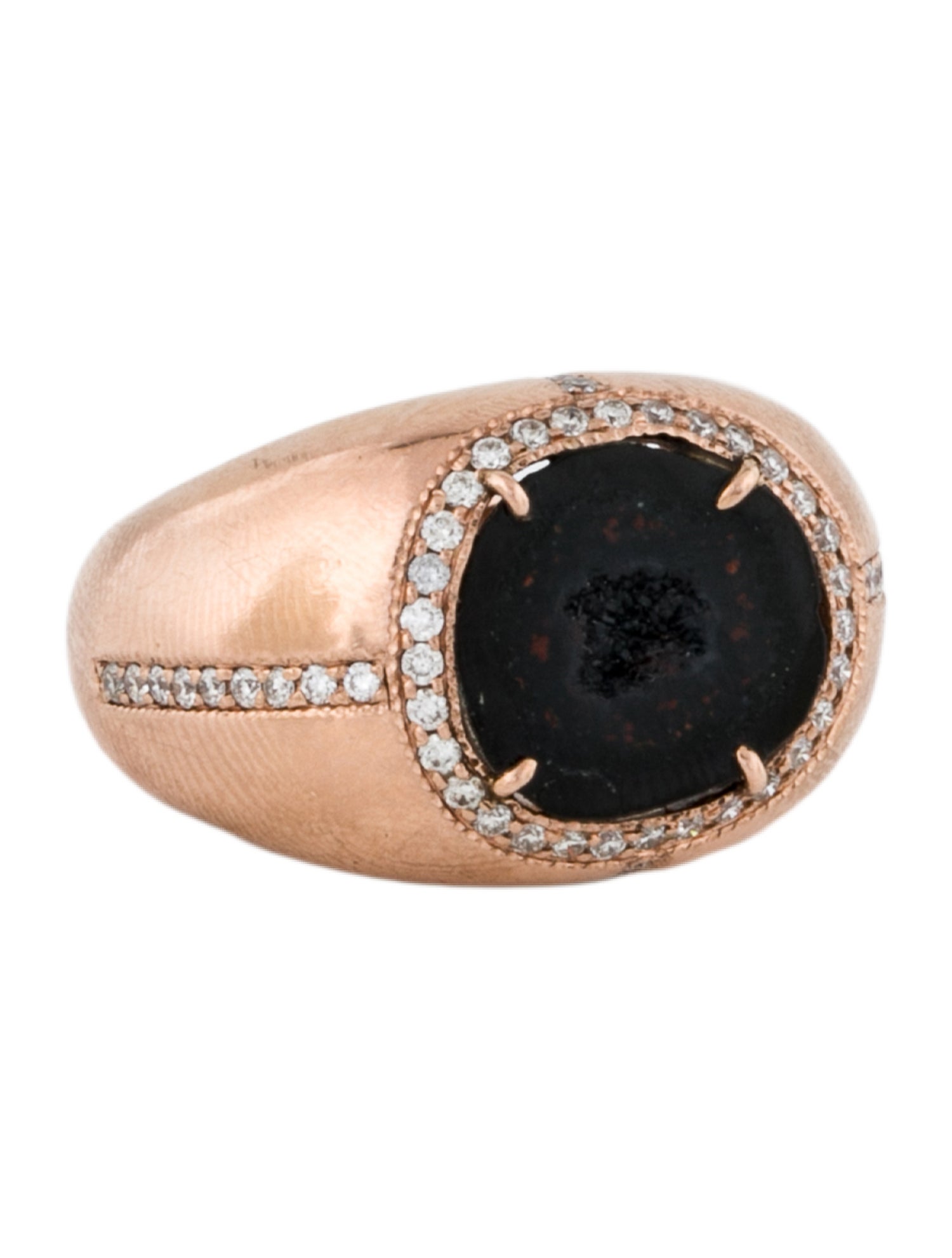 Jacquie Aiche 14K Chalcedony Druzy & Diamond Cocktail RIng