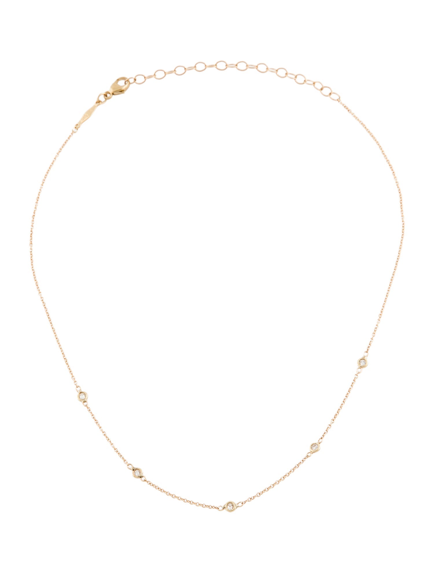 Jacquie Aiche 14K Diamond Spaced Out Station Necklace