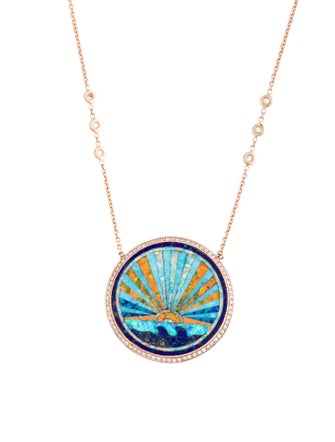 Jacquie Aiche 14K Diamond & Multistone Inlay Sunshine Pendant Necklace