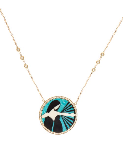 Jacquie Aiche 14K Diamond & Multistone Inlay Sunshine Pendant Necklace