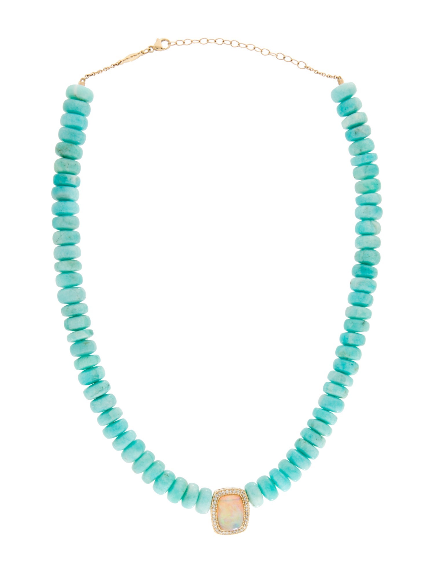 Jacquie Aiche 14K Diamond, Opal & Amazonite Beaded Pendant Necklace