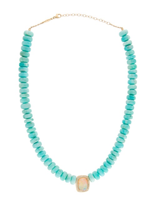 Jacquie Aiche 14K Diamond, Opal & Amazonite Beaded Pendant Necklace