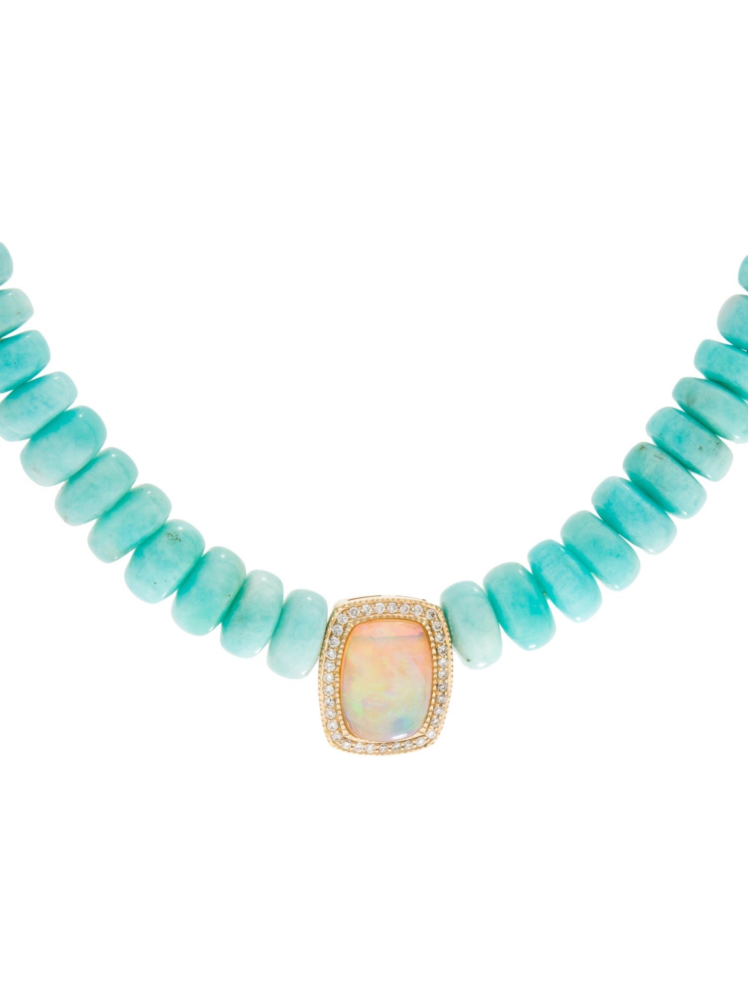 Jacquie Aiche 14K Diamond, Opal & Amazonite Beaded Pendant Necklace