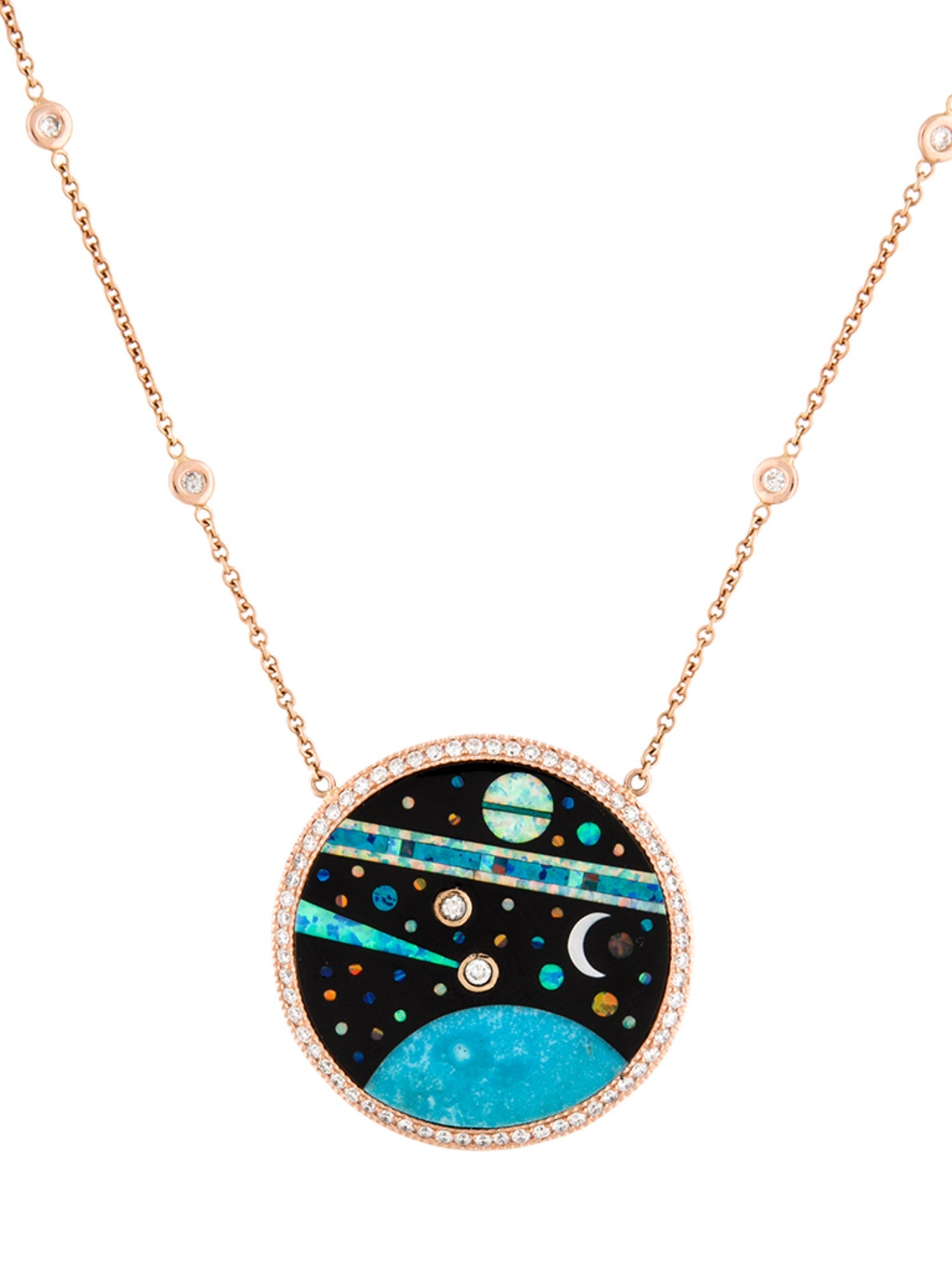 Jacquie Aiche 14K Diamond Galaxy Inlay Pendant Necklace