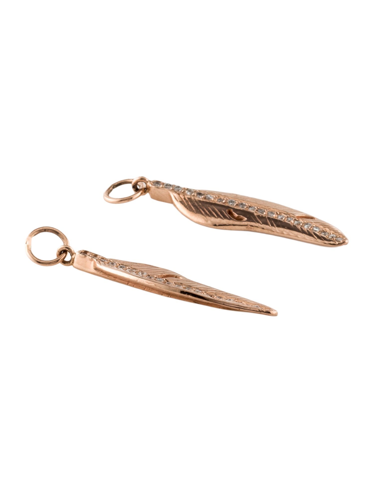 Jacquie Aiche 14K Diamond Feather Earring Charms
