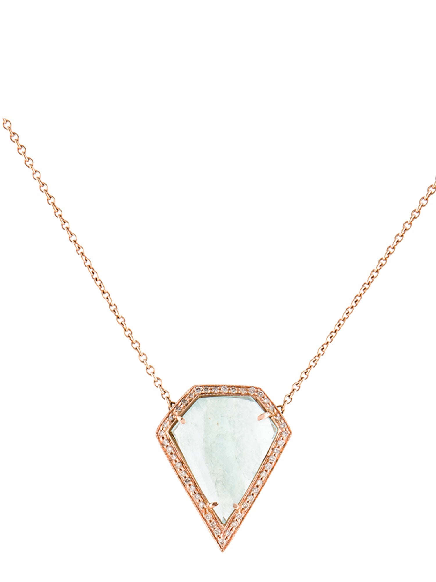 Jacquie Aiche 14K Aquamarine & Diamond Pendant Necklace