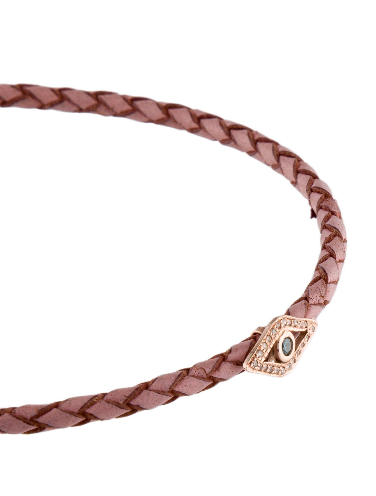 Jacquie Aiche 14K Diamond Evil Eye Leather Choker Necklace