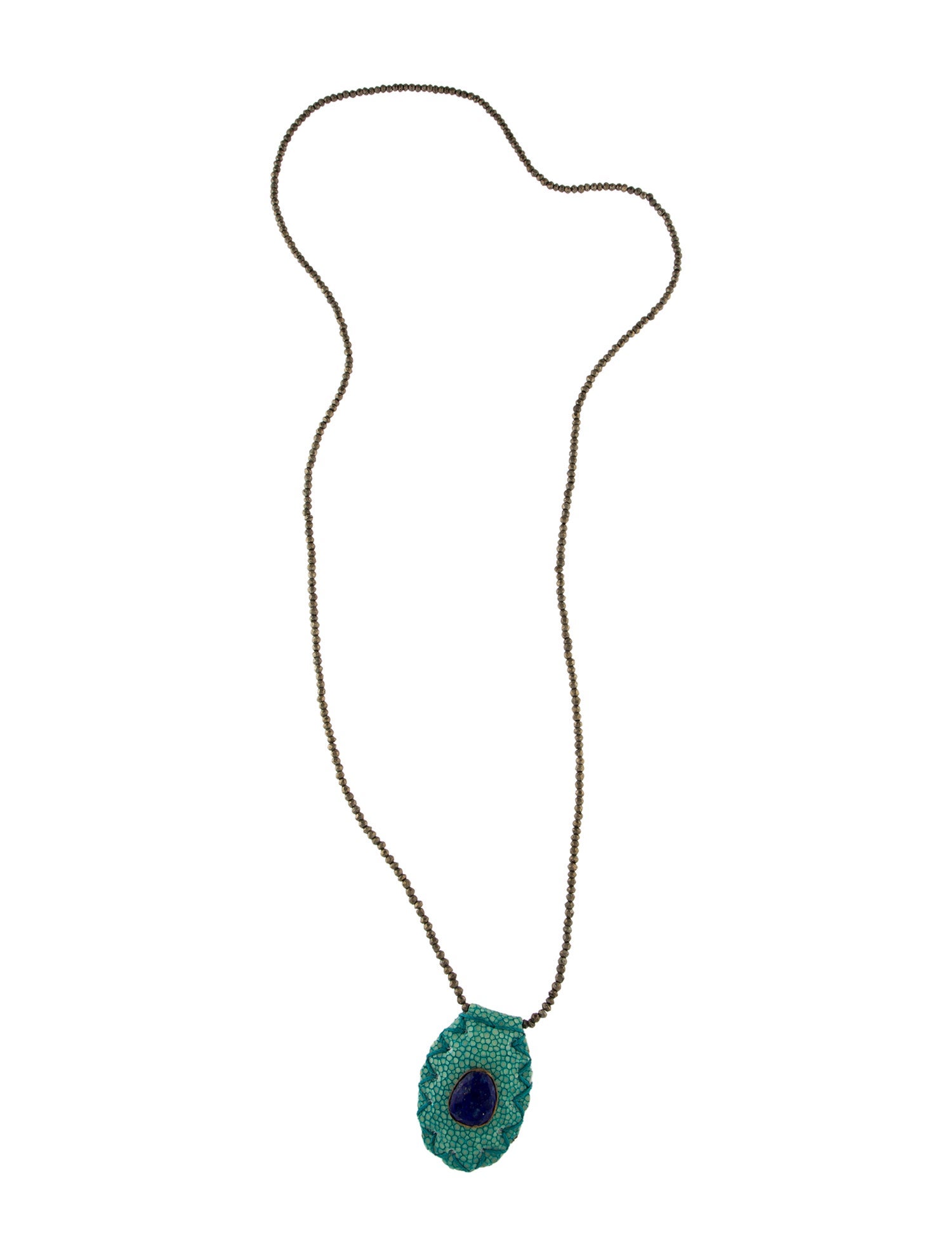 Jacquie Aiche Lapis Lazuli & Pyrite Blesslev Pouch Necklace