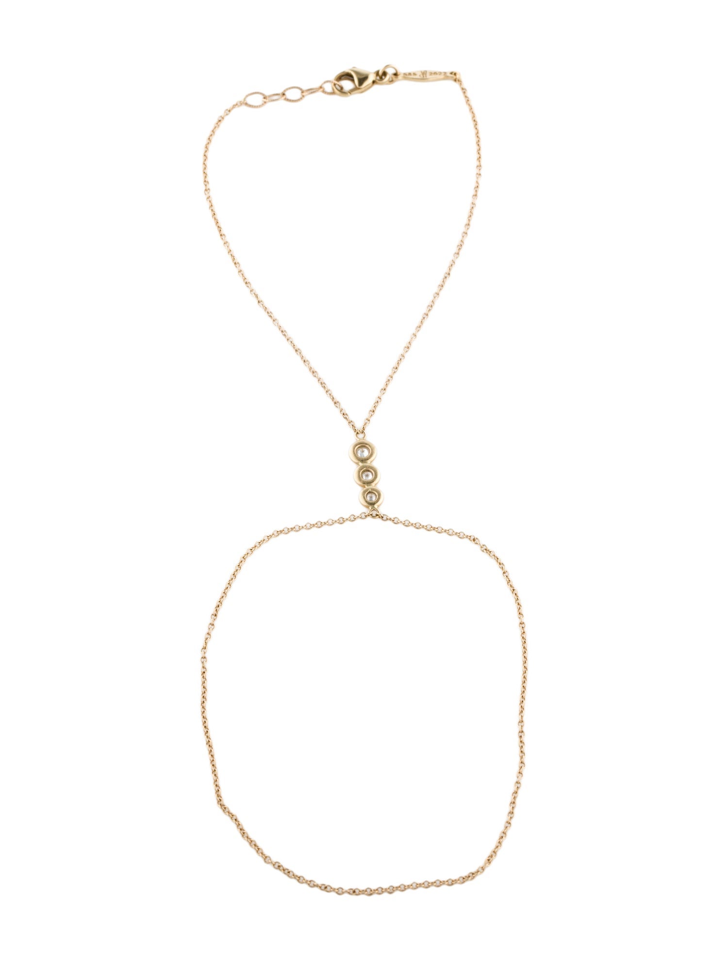 Jacquie Aiche 14K Diamond Double Stem Finger Braclet