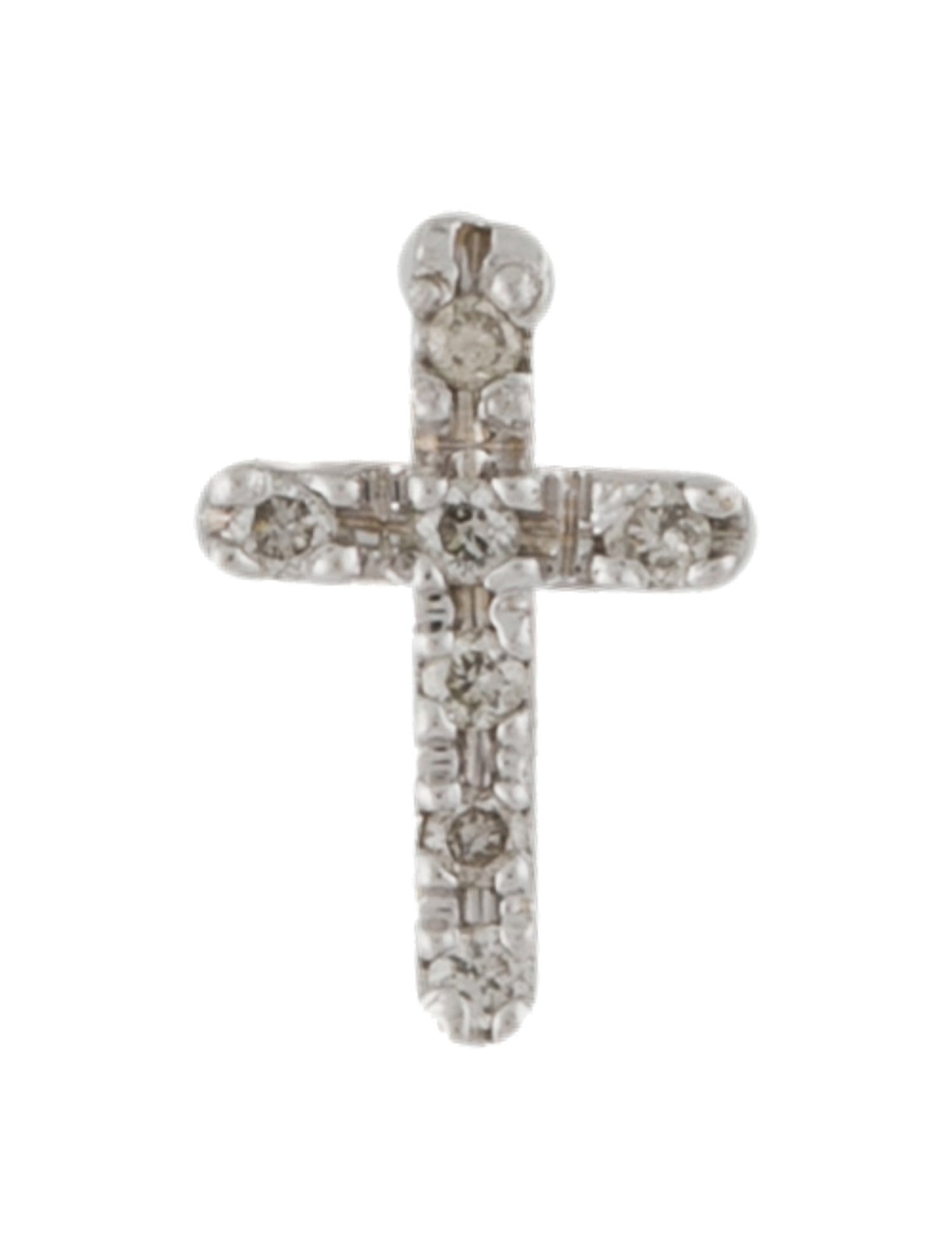 Jacquie Aiche 14K Diamond Cross Single Stud Earring