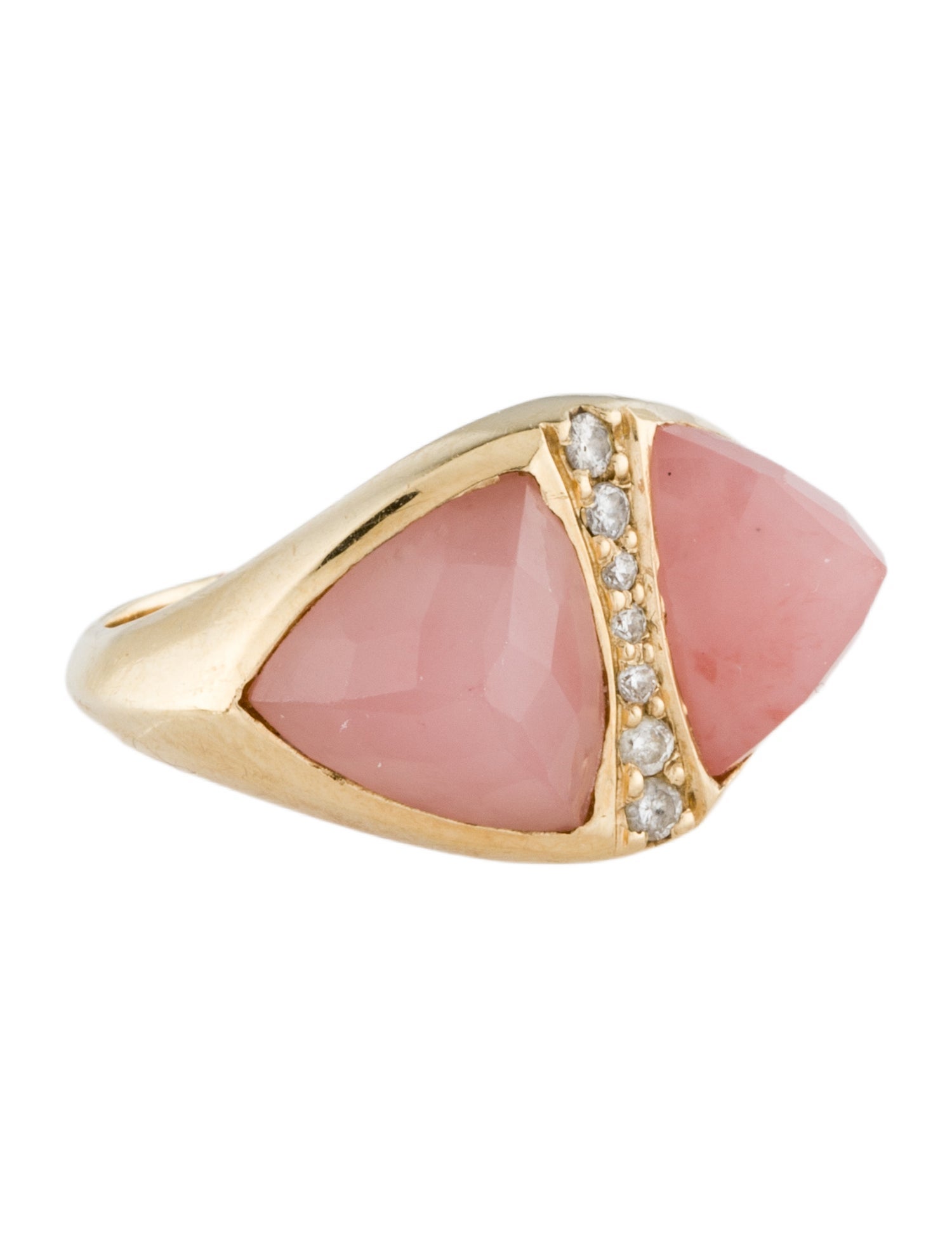 Jacquie Aiche 14K Rose Quartz & Diamond Cocktail Ring