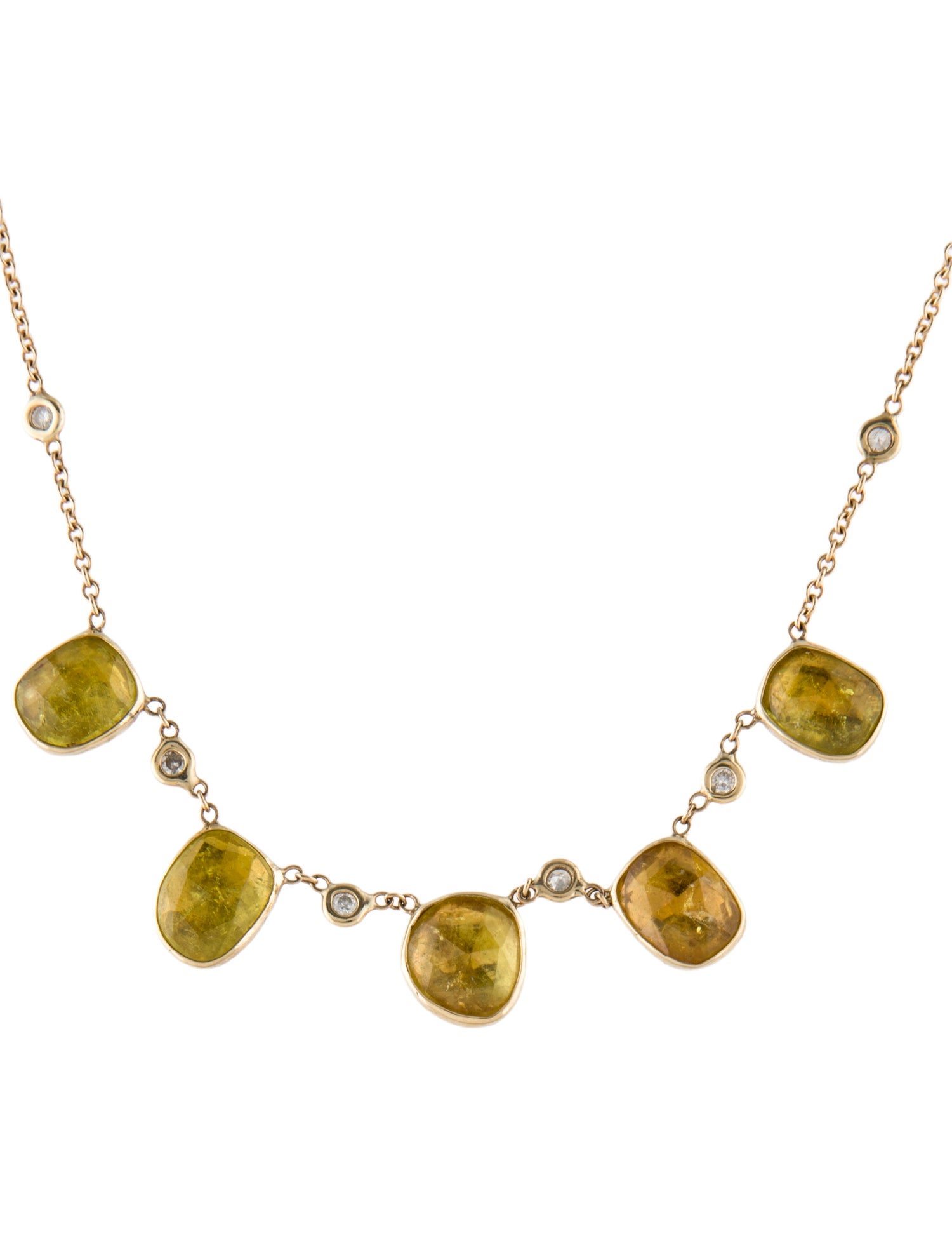 Jacquie Aiche 14K Diamond & Tourmaline Station Necklace