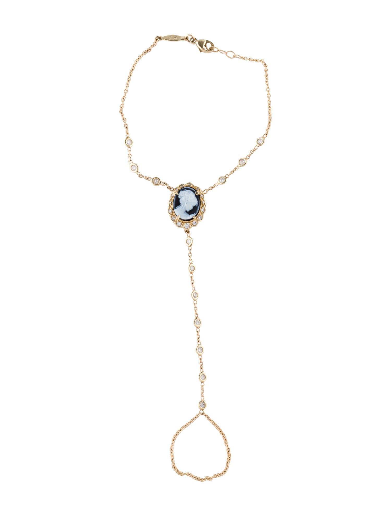 Jacquie Aiche 14K Onyx & Diamond Finger Bracelet