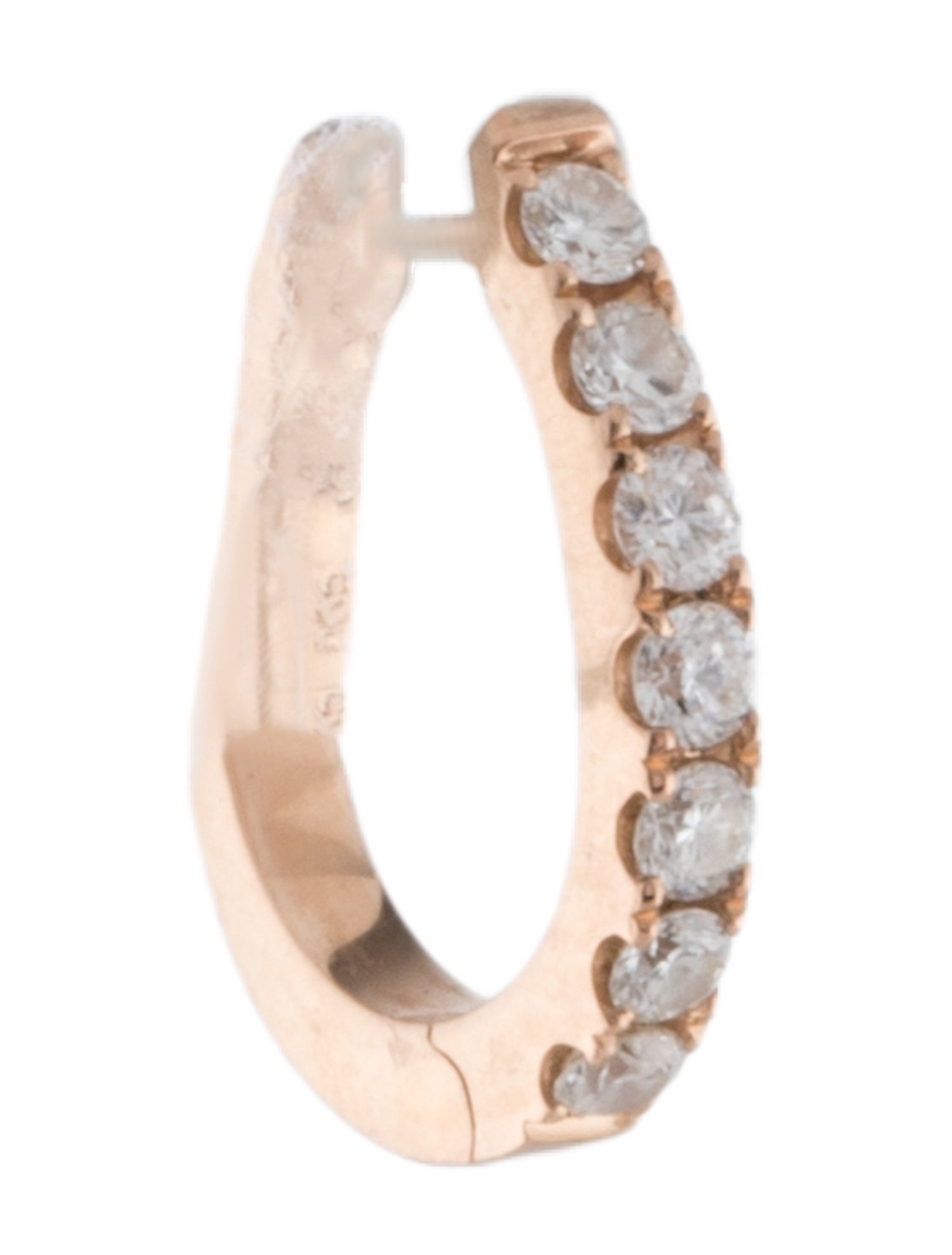 Jacquie Aiche 14K Diamond Single Oval Mini Huggie Earring