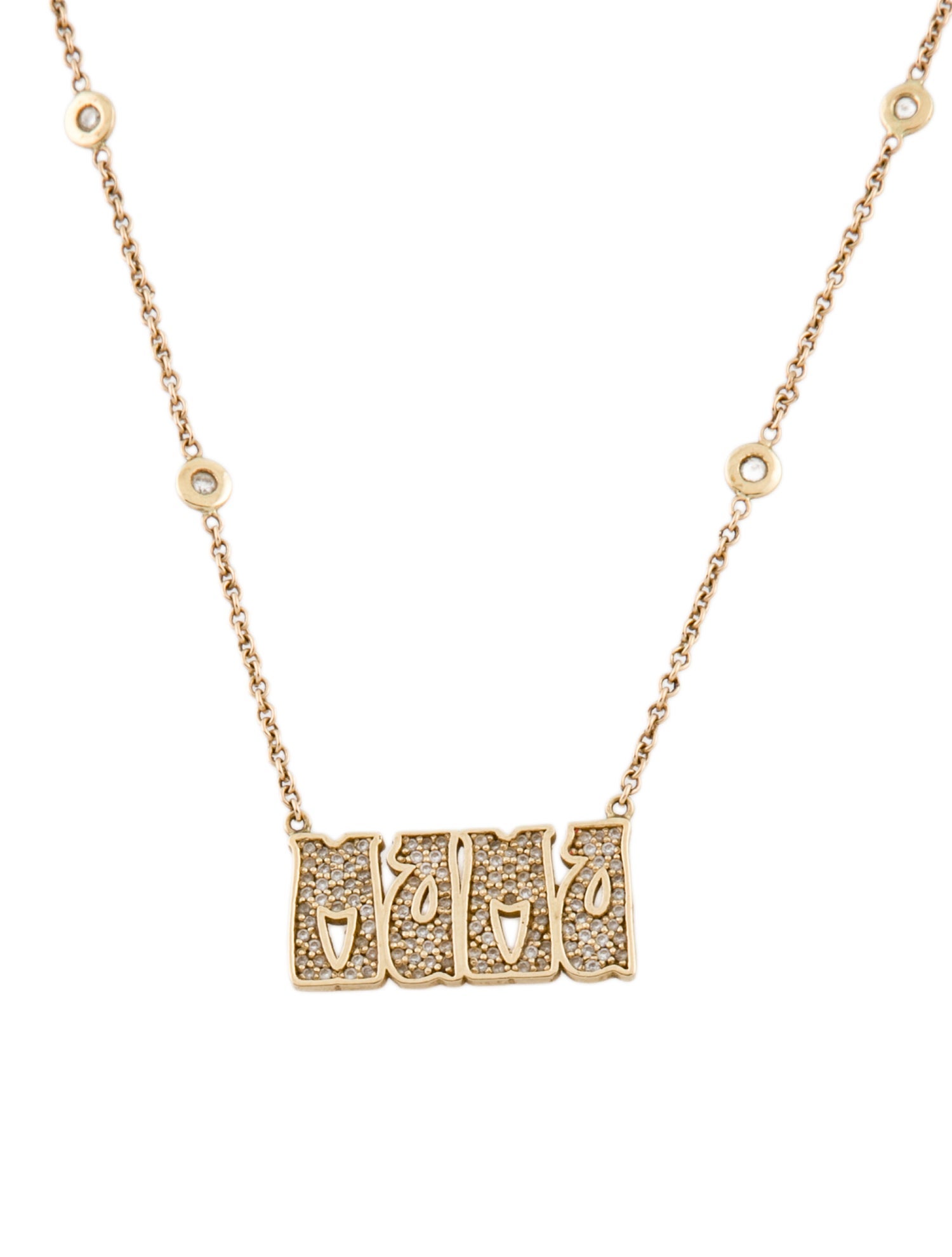 Jacquie Aiche 14K Diamond Small 'Mama' Necklace