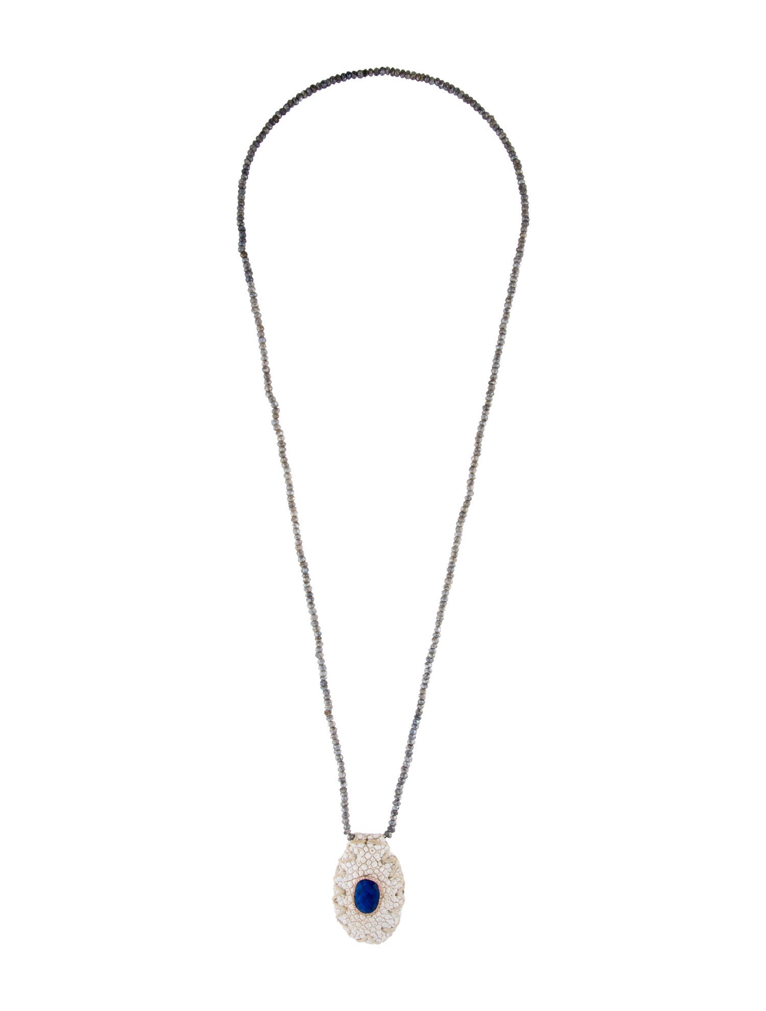 Jacquie Aiche 14K Stingray, Diamond Lapis & labradorite Blesslev Pouch Necklace