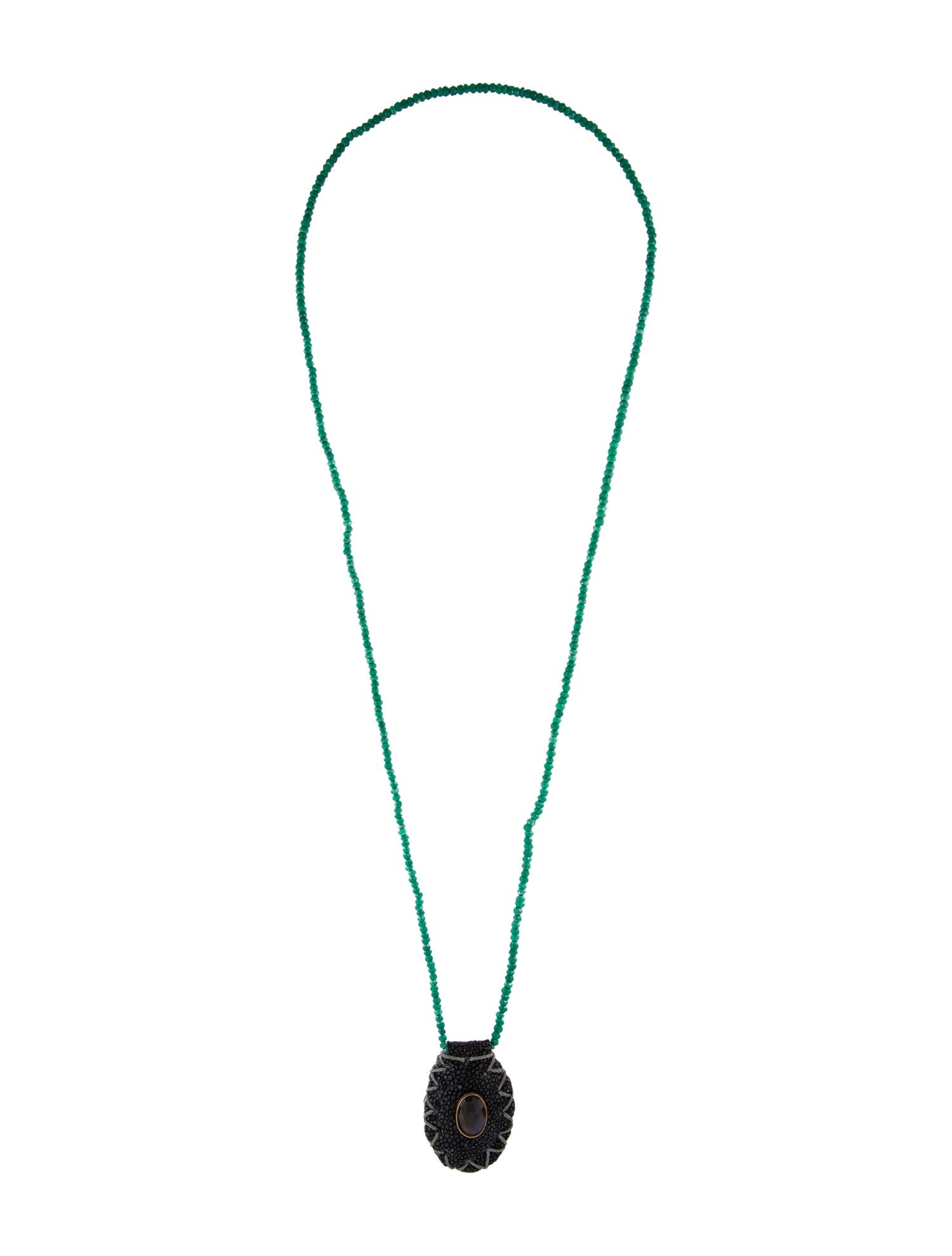 Jacquie Aiche Stingray Labradorite & Chalcedony Blesslev Pouch Necklace