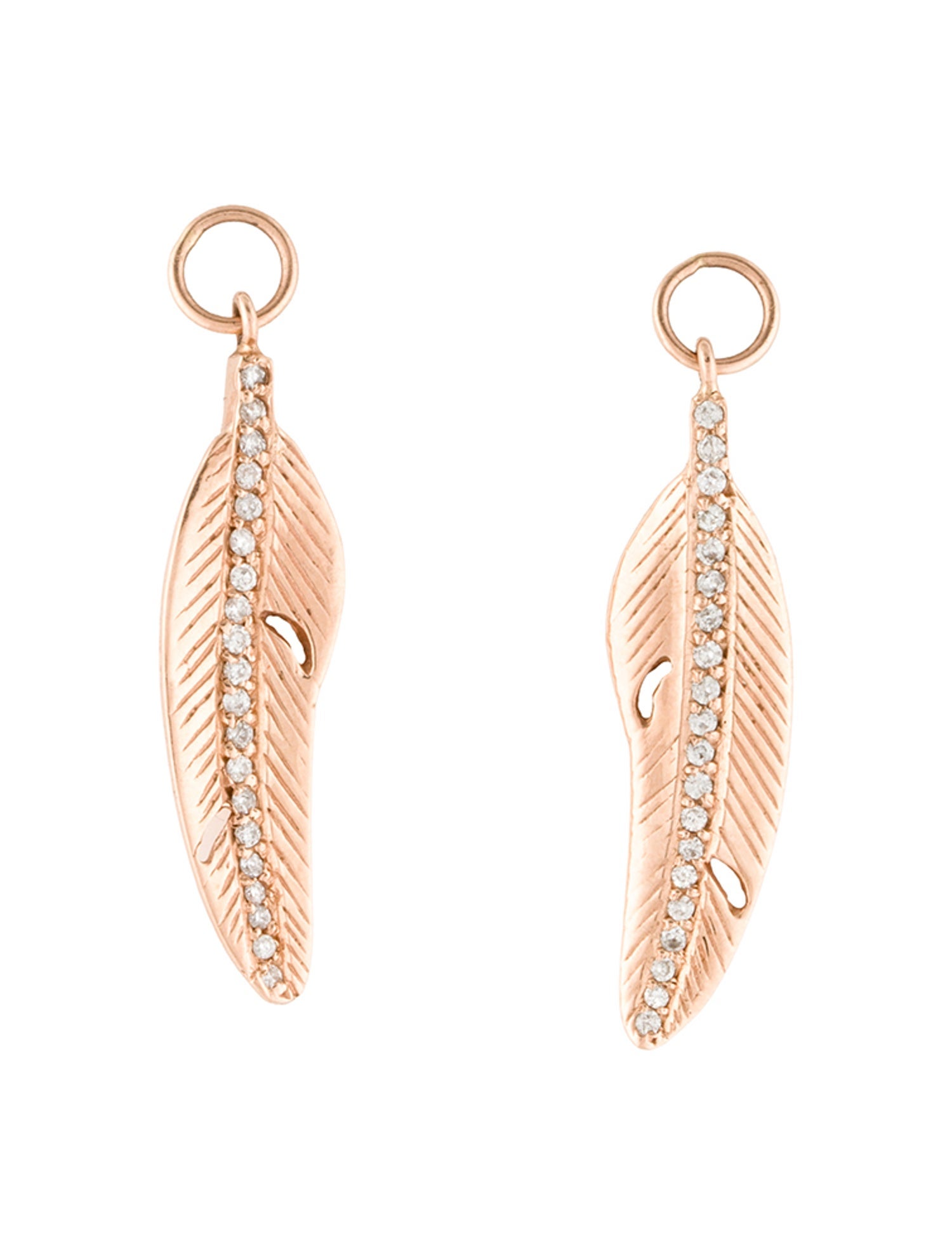 Jacquie Aiche 14K Diamond Feather Earring Enhancers