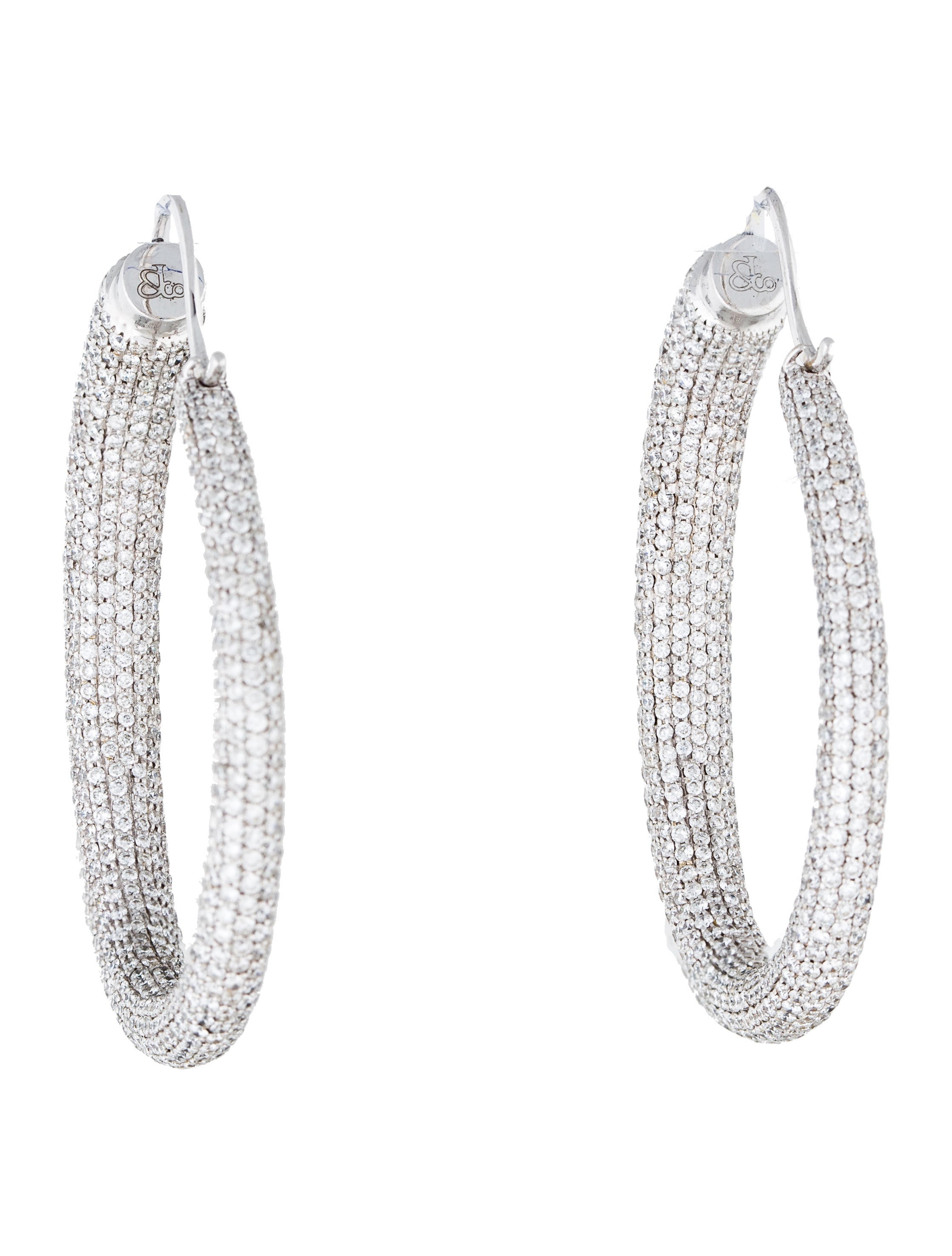 Jacob & Co. 18K Diamond Oval Hoop Earrings Earrings JAC20158 The