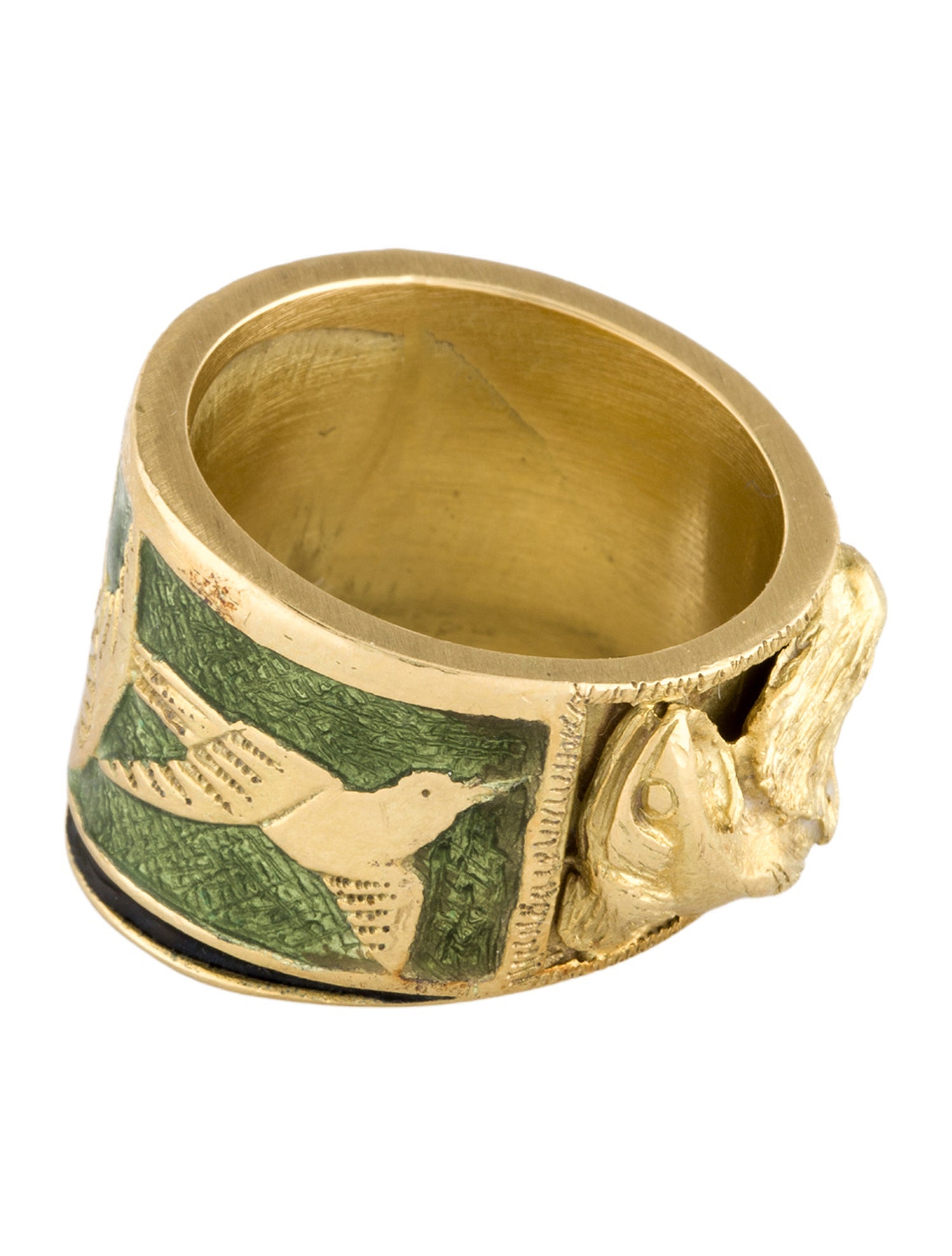 Jaclyn Davidson Enamel Carved Band