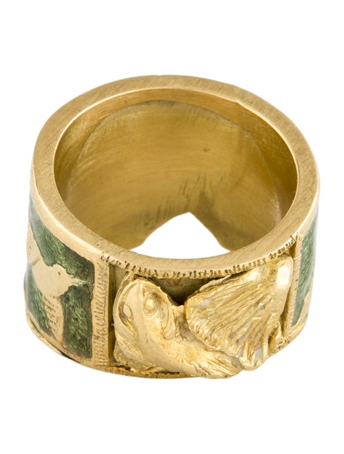 Jaclyn Davidson Enamel Carved Band
