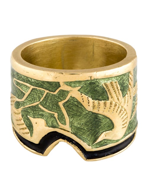 Jaclyn Davidson Enamel Carved Band