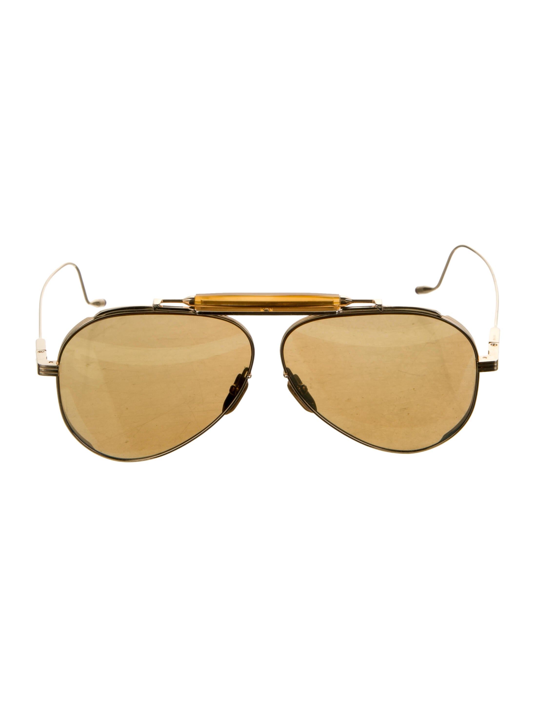 Jacques Marie Mage Aviator Mirrored Sunglasses Gold Sunglasses