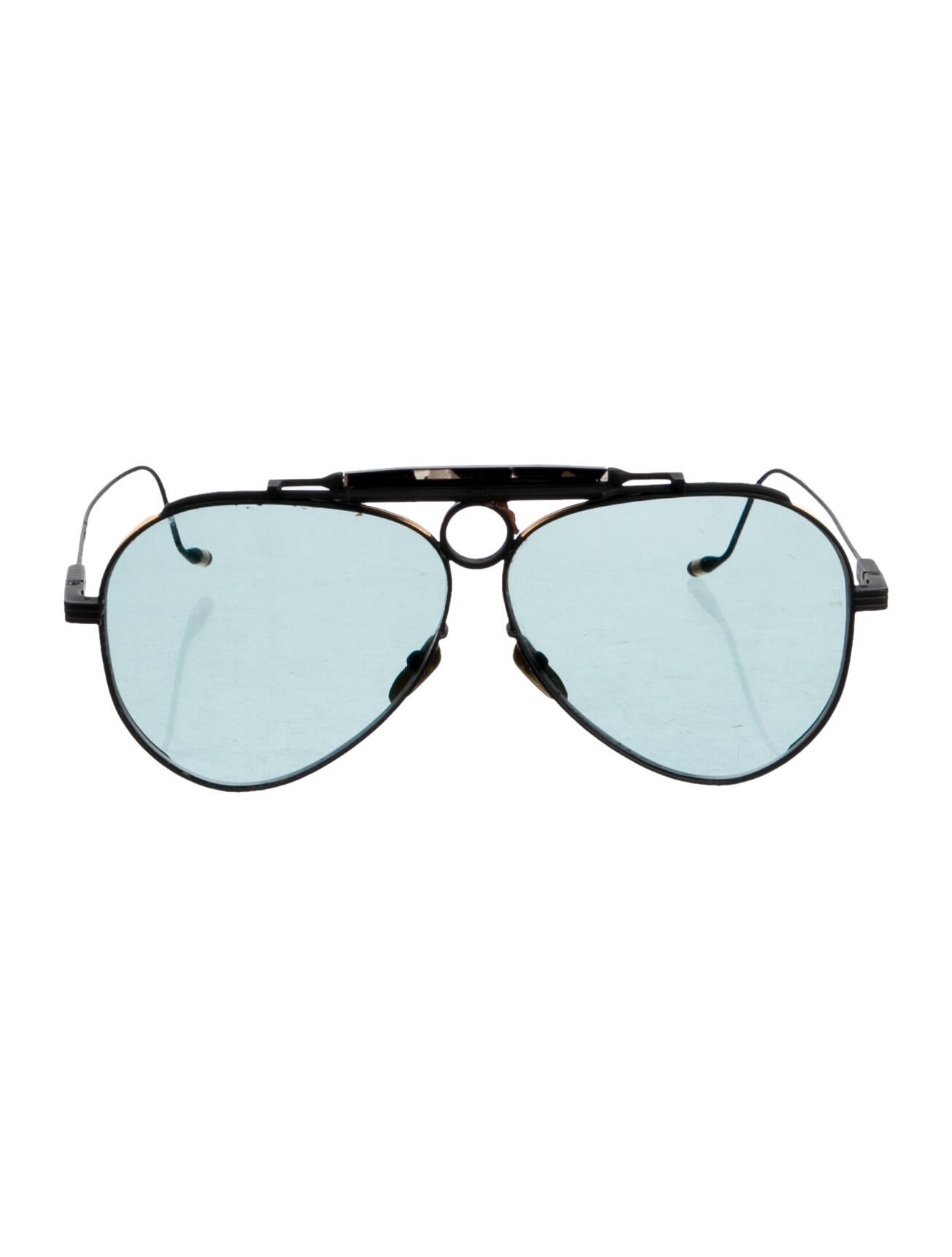 Jacques Marie Mage Aviator Mirrored Sunglasses Black Sunglasses