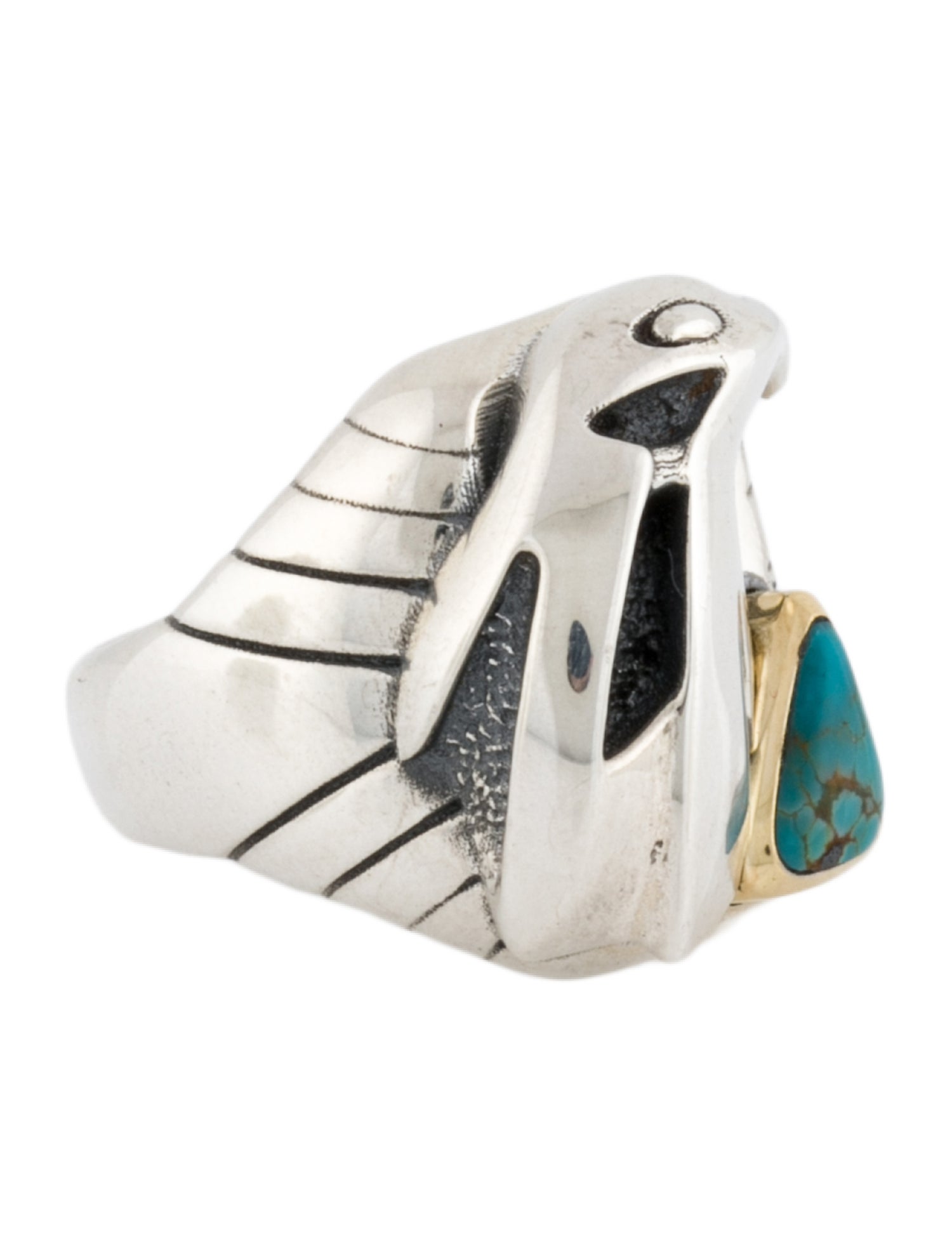 Jacques Marie Mage Turquoise Thunderbird Atian Cocktail Ring