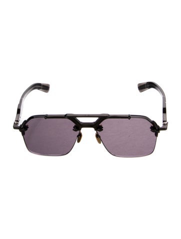 Pre-owned Jacques Marie Mage Silverton Square Sunglasses In Black