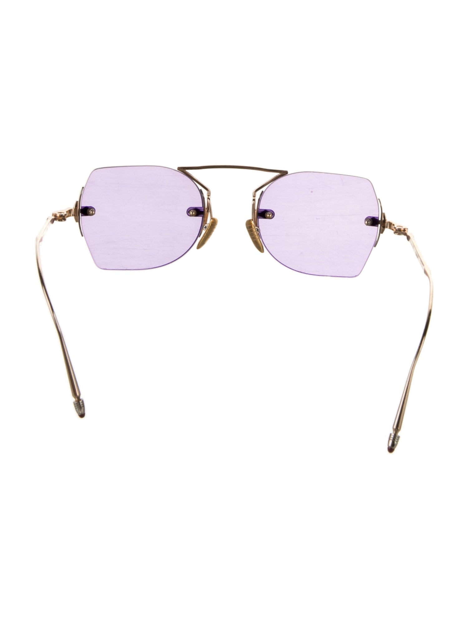 ゆめ Jacques Marie Mage Yuma Square Sunglasses - Gold Sunglasses