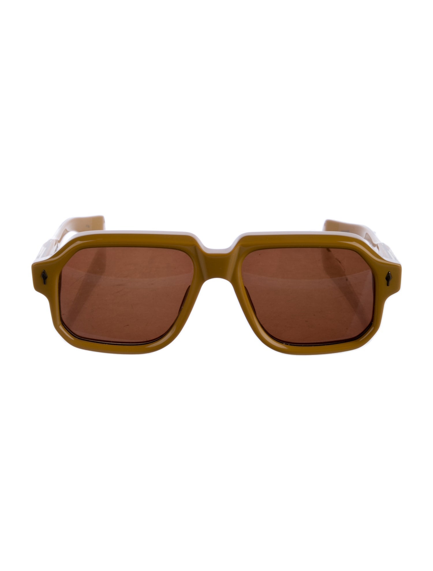 Jacques Marie Mage Challenger Square Sunglasses - Yellow