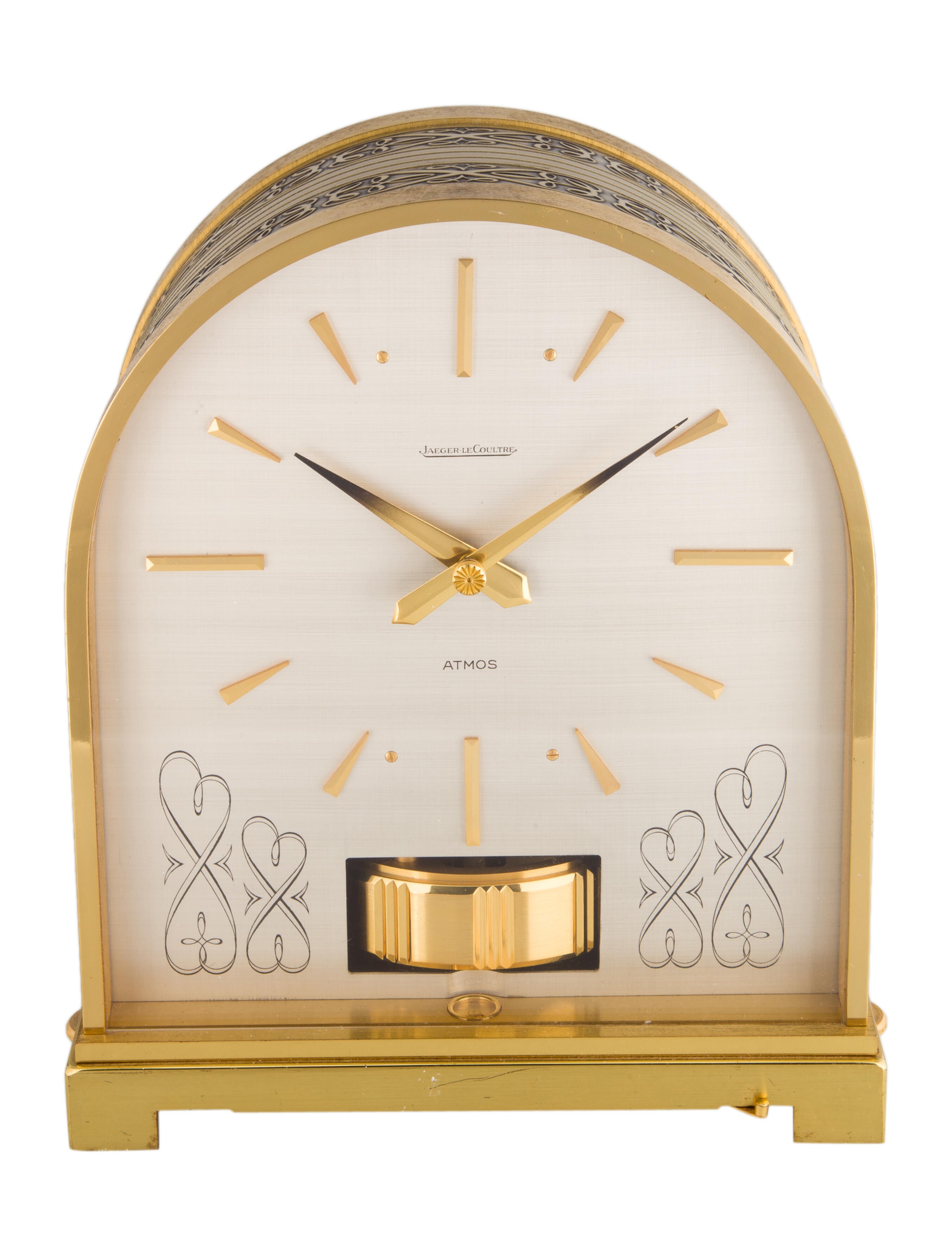 JaegerLeCoultre Vintage Atmos Borne Clock Gold Decorative Accents