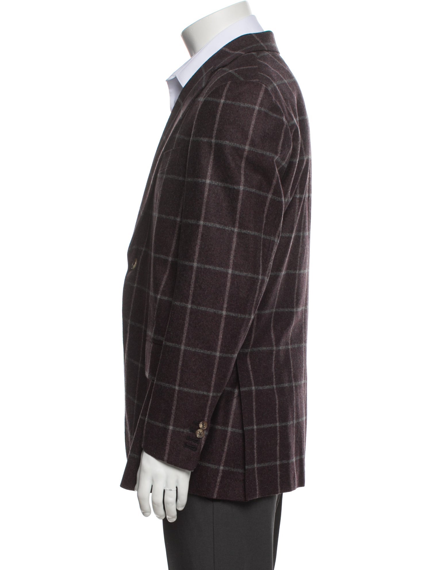 Jay Kos Wool Plaid Print Blazer