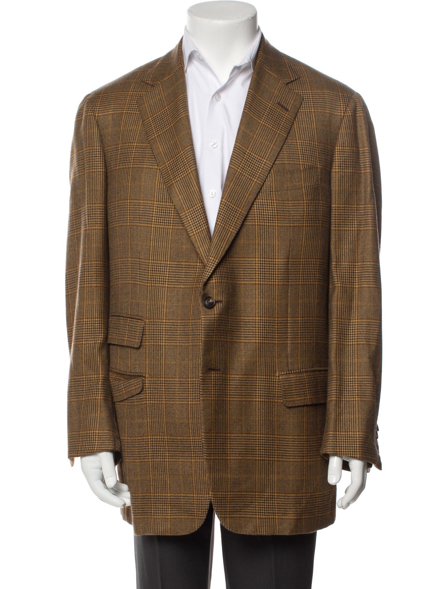 Jay Kos Cashmere Plaid Print Blazer