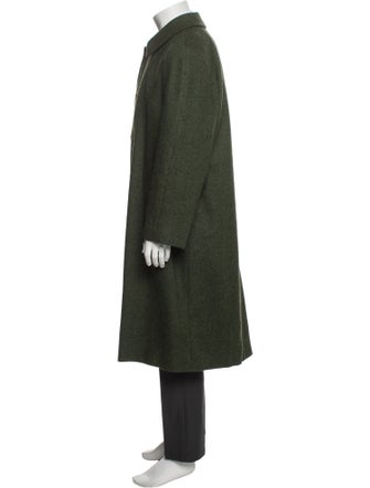 Jay Kos Wool Plaid Print Overcoat