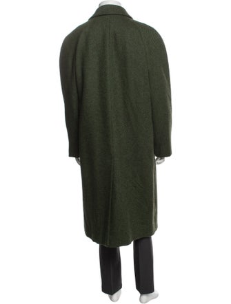 Jay Kos Wool Plaid Print Overcoat