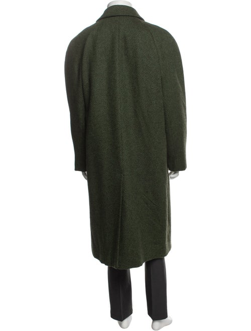 Jay Kos Wool Plaid Print Overcoat