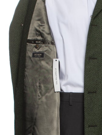 Jay Kos Wool Plaid Print Overcoat