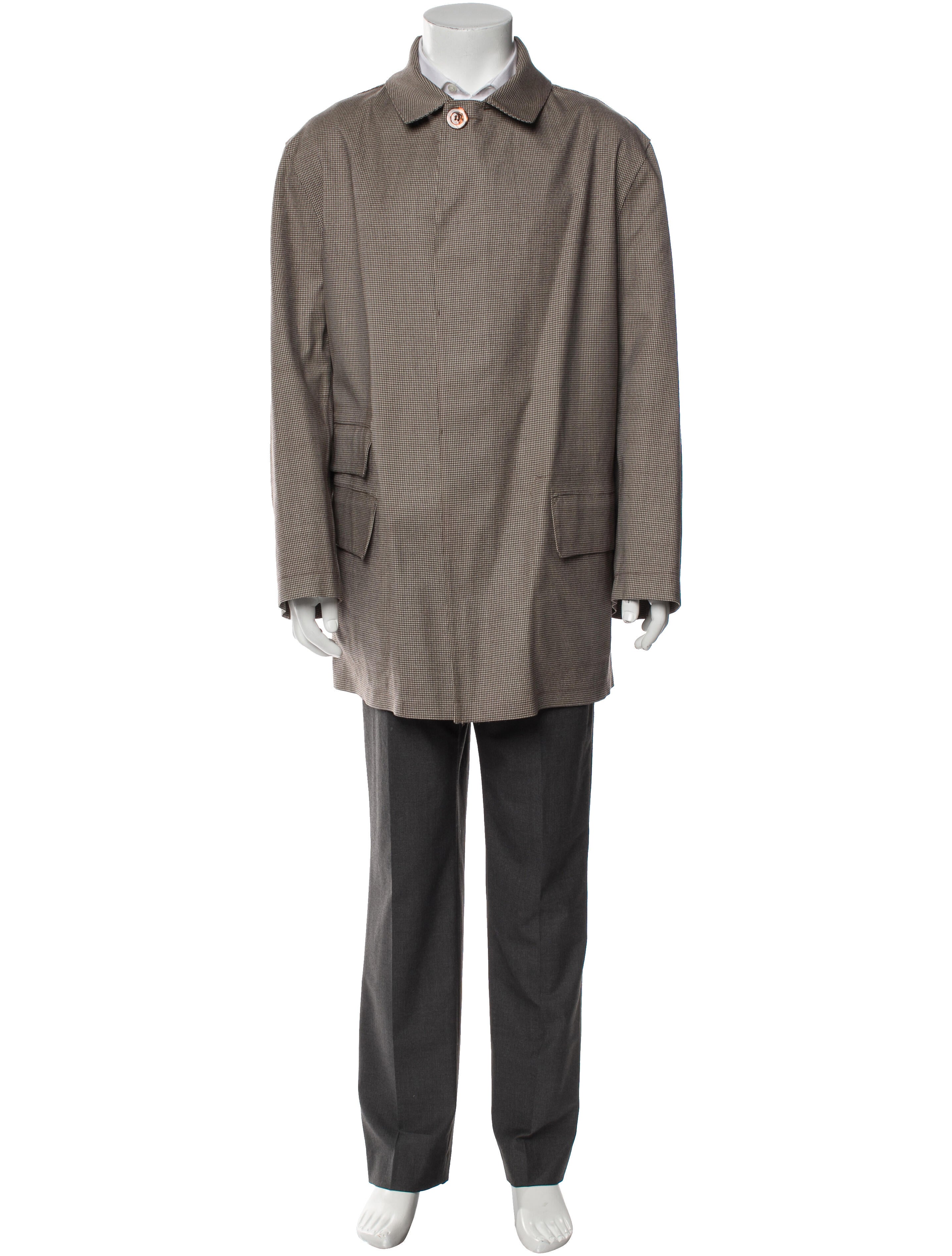 Jay Kos Houndstooth Print Overcoat