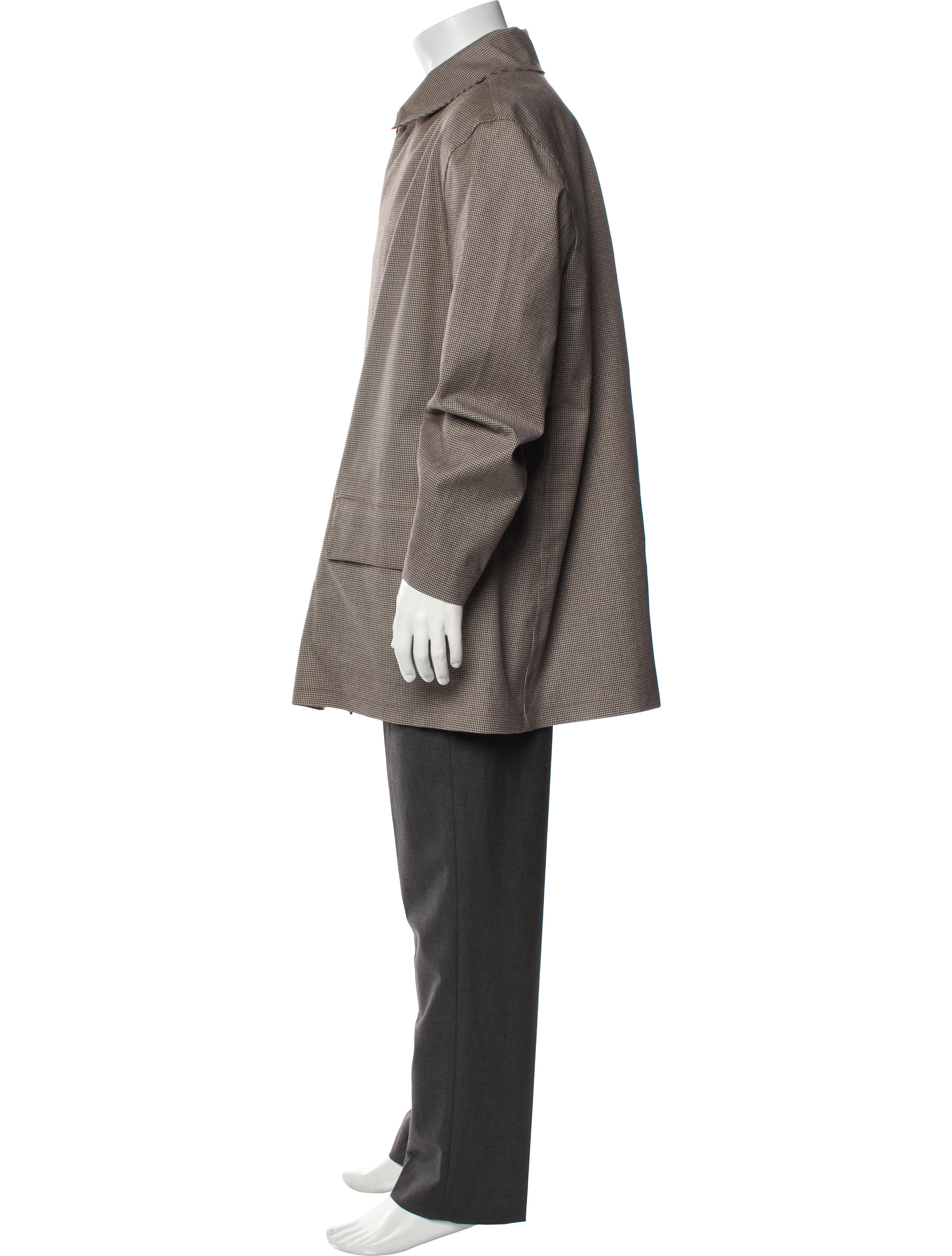 Jay Kos Houndstooth Print Overcoat