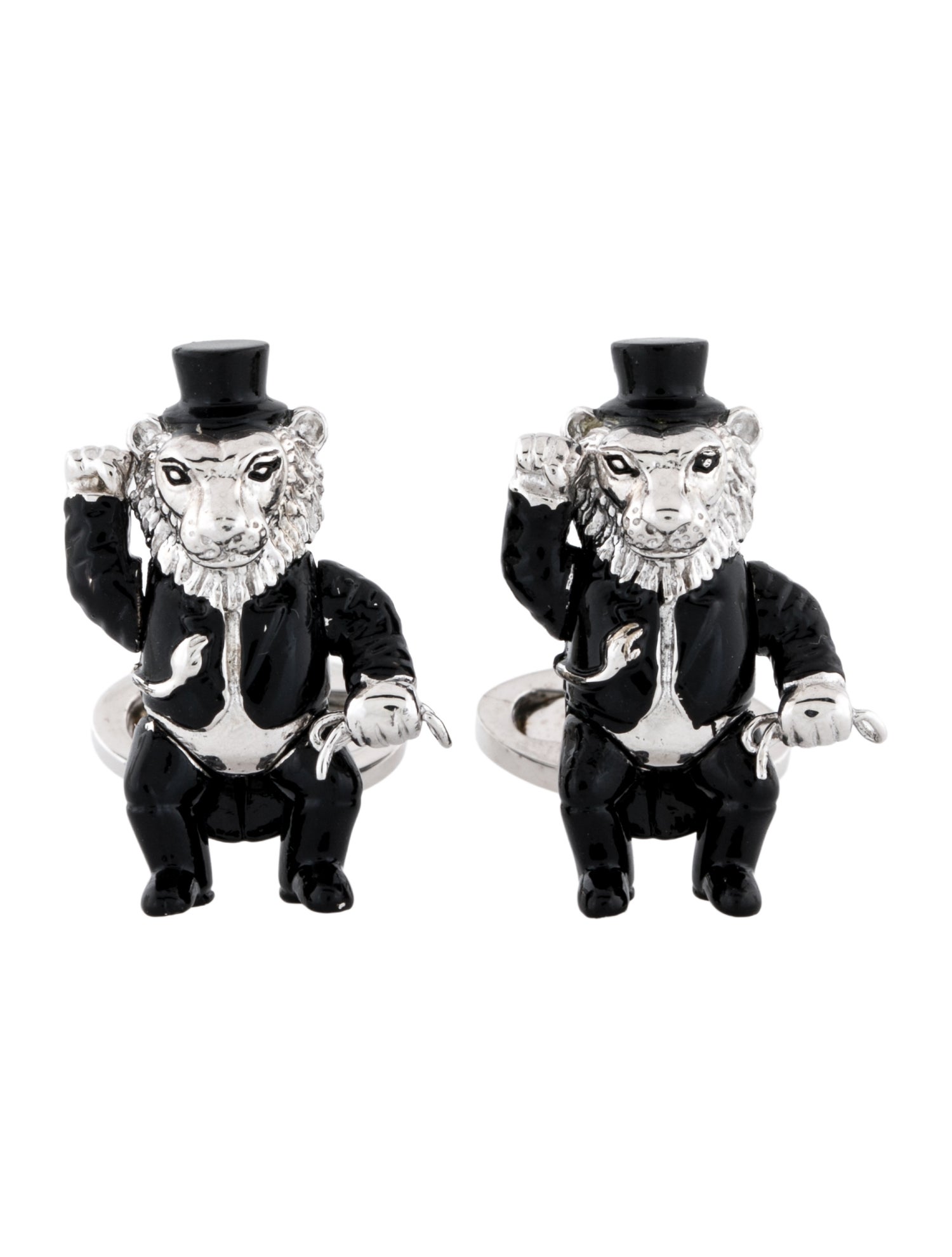 Jan Leslie Enamel Lion Cufflinks