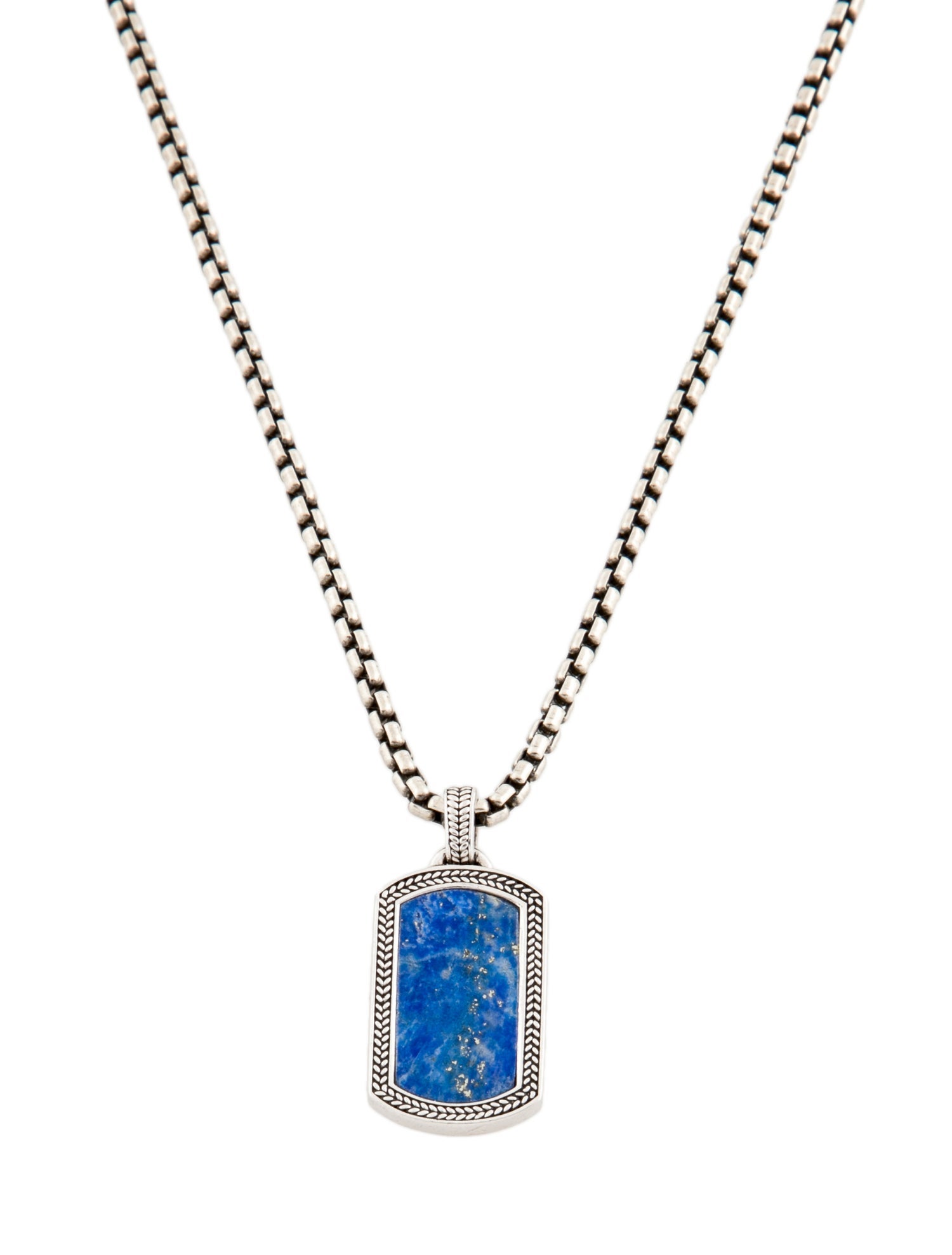 Jan Leslie Lapis Lazuli Dog Tag Pendant Necklace