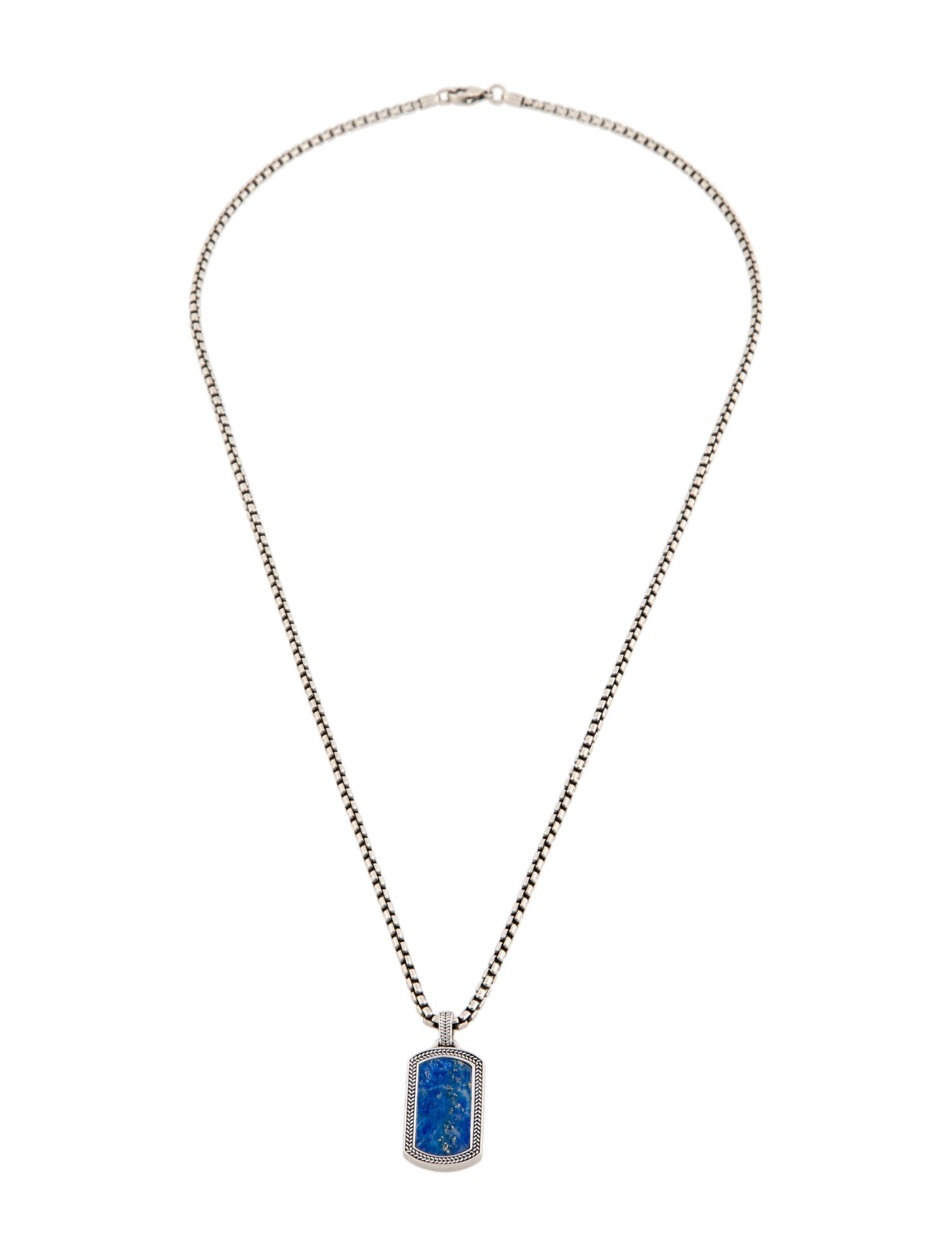 Jan Leslie Lapis Lazuli Dog Tag Pendant Necklace