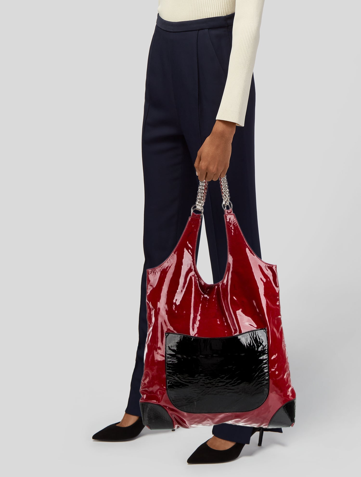 Jane August Patent Leather Shoulder Bag