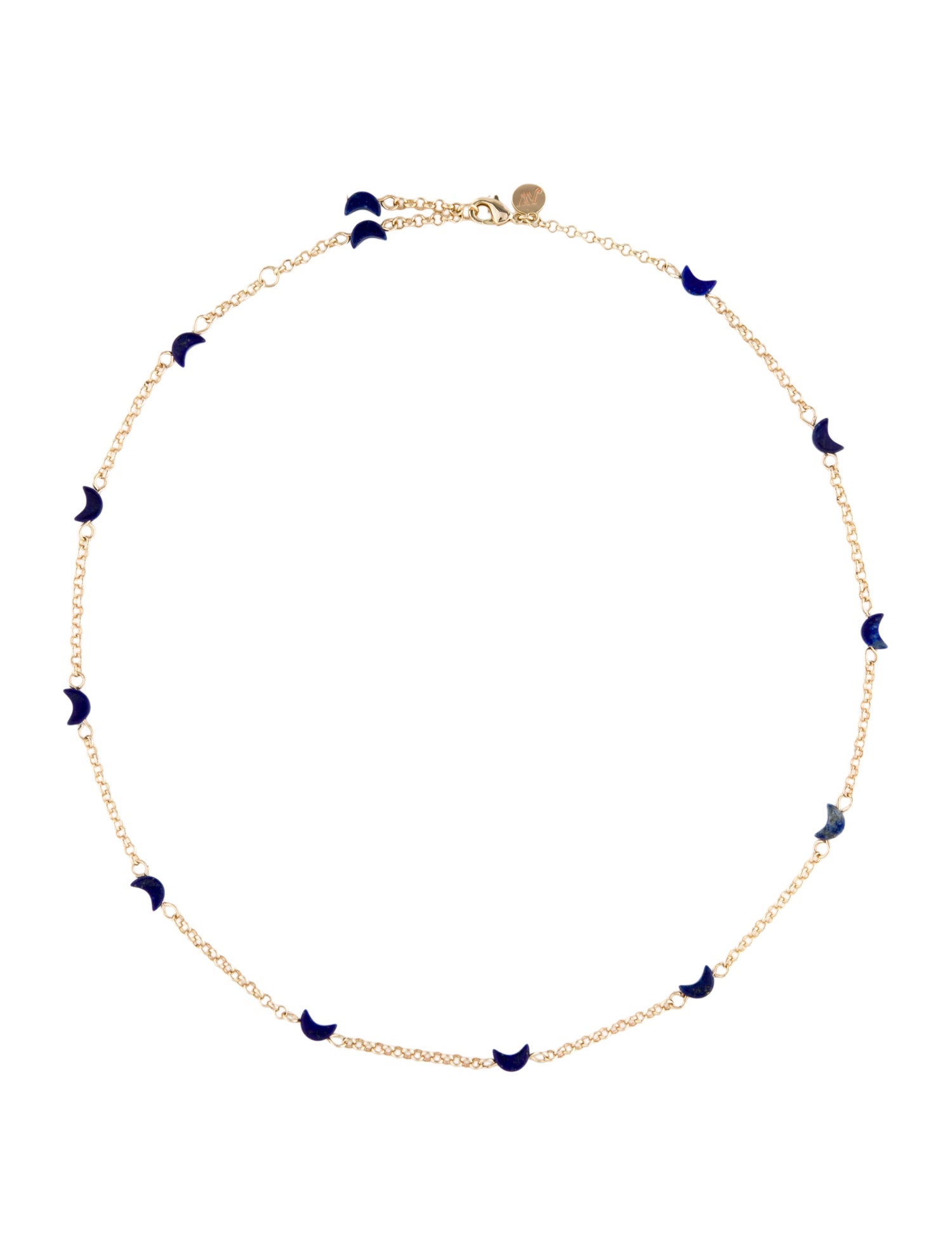 Jane Win Bead Crescent Moon Station Necklace