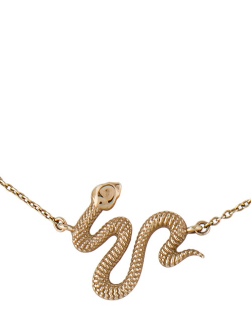 Jane Win 10K Tourmaline PROTECT Snake Pendant Necklace