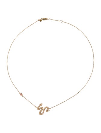 Jane Win 10K Tourmaline PROTECT Snake Pendant Necklace