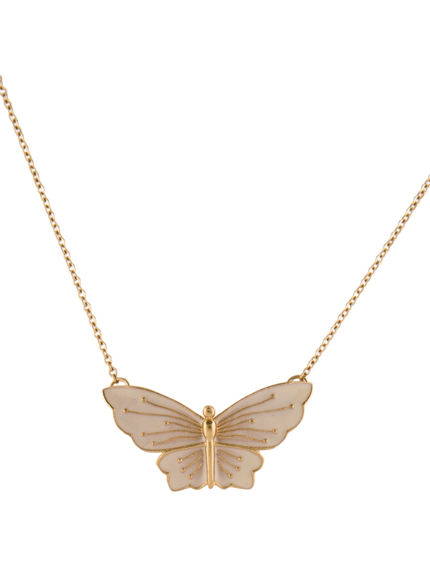 Jane Win Enamel Freedom Butterfly Pendant Necklace