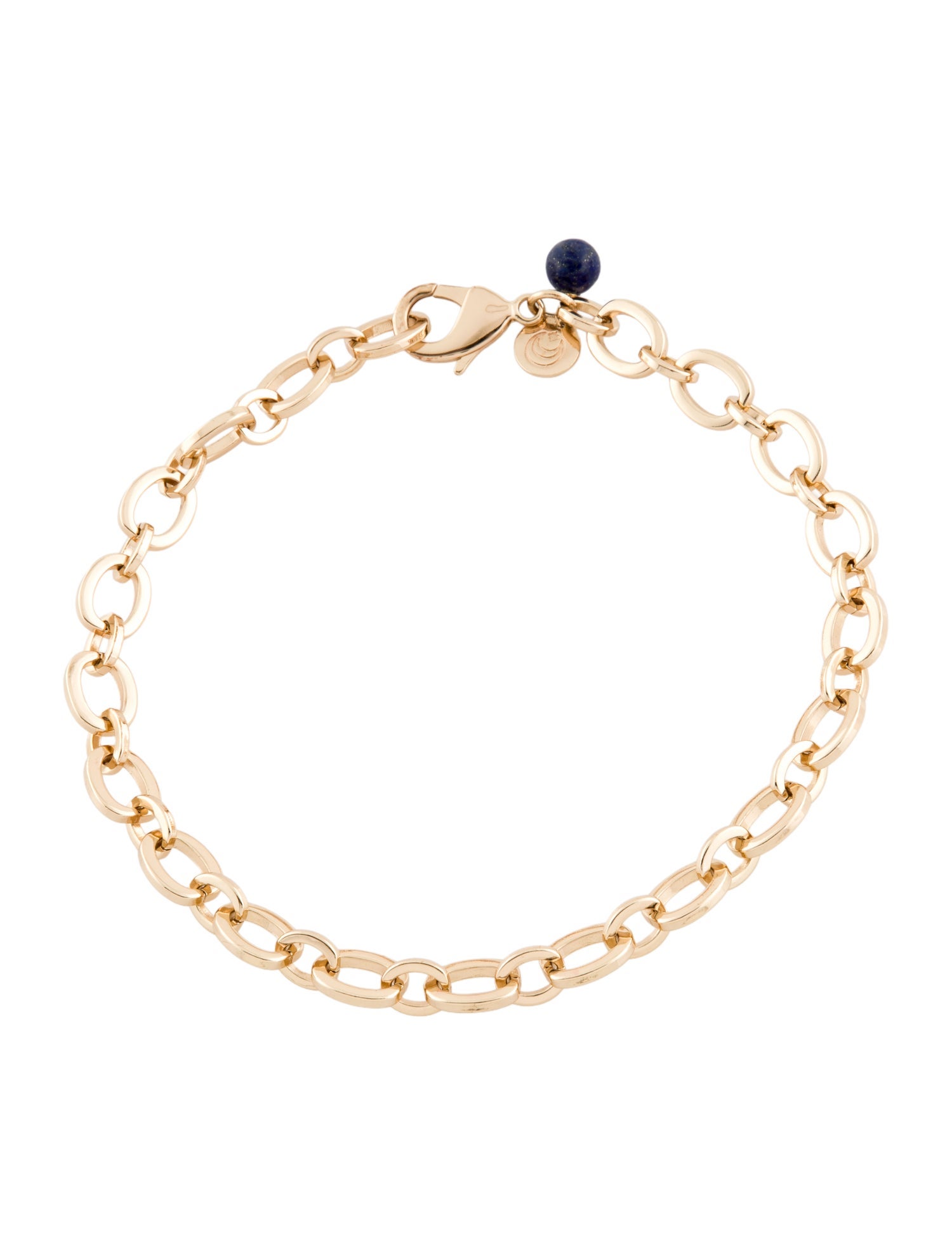 Jane Win Blue Stone Chunky Link Chain Necklace